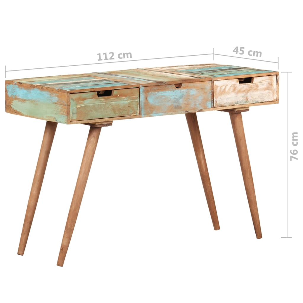 vidaXL Mesa tocador con espejo madera reciclada maciza 112x45x76 cm