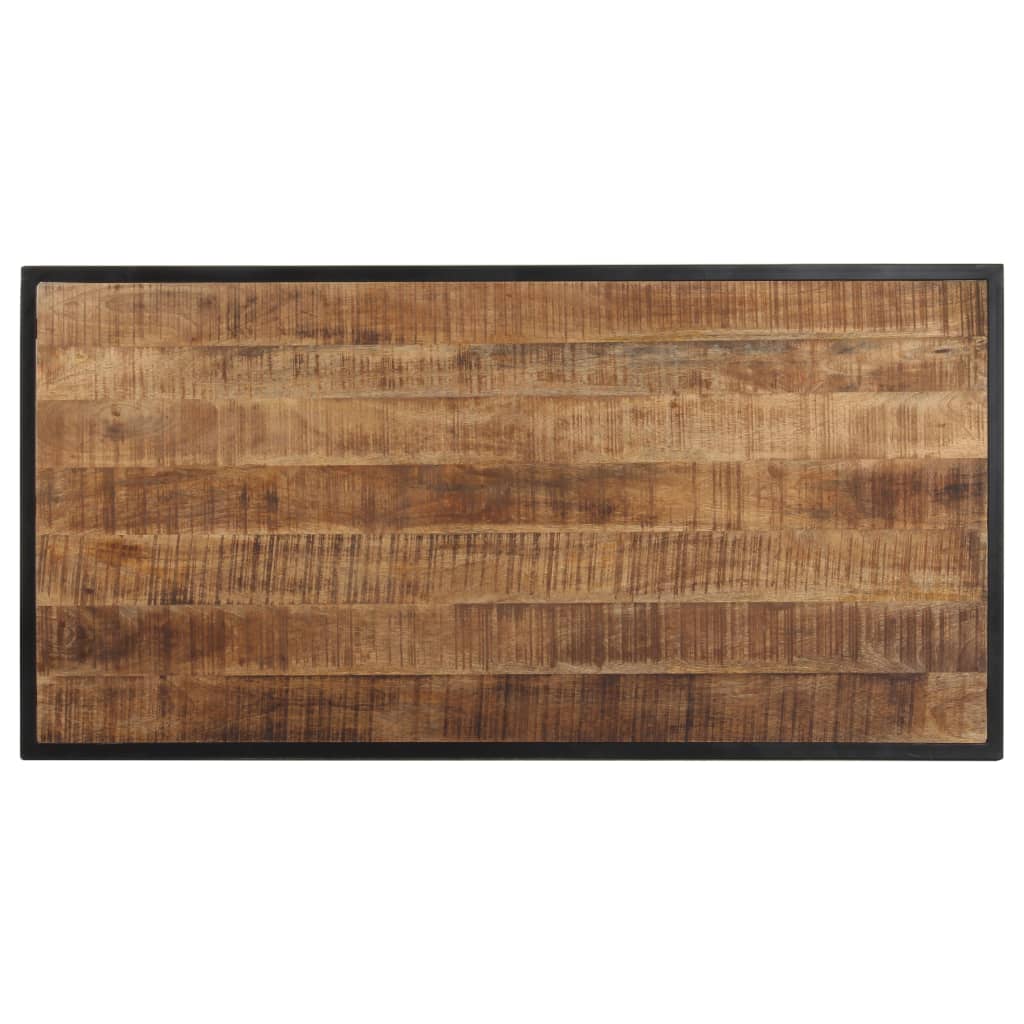 vidaXL Mesa de comedor de madera maciza de mango rugosa 120 cm