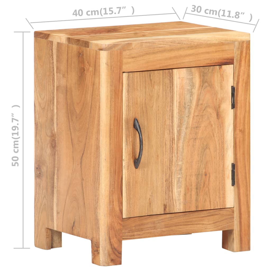 vidaXL Mesita de noche de madera maciza de acacia 40x30x50 cm