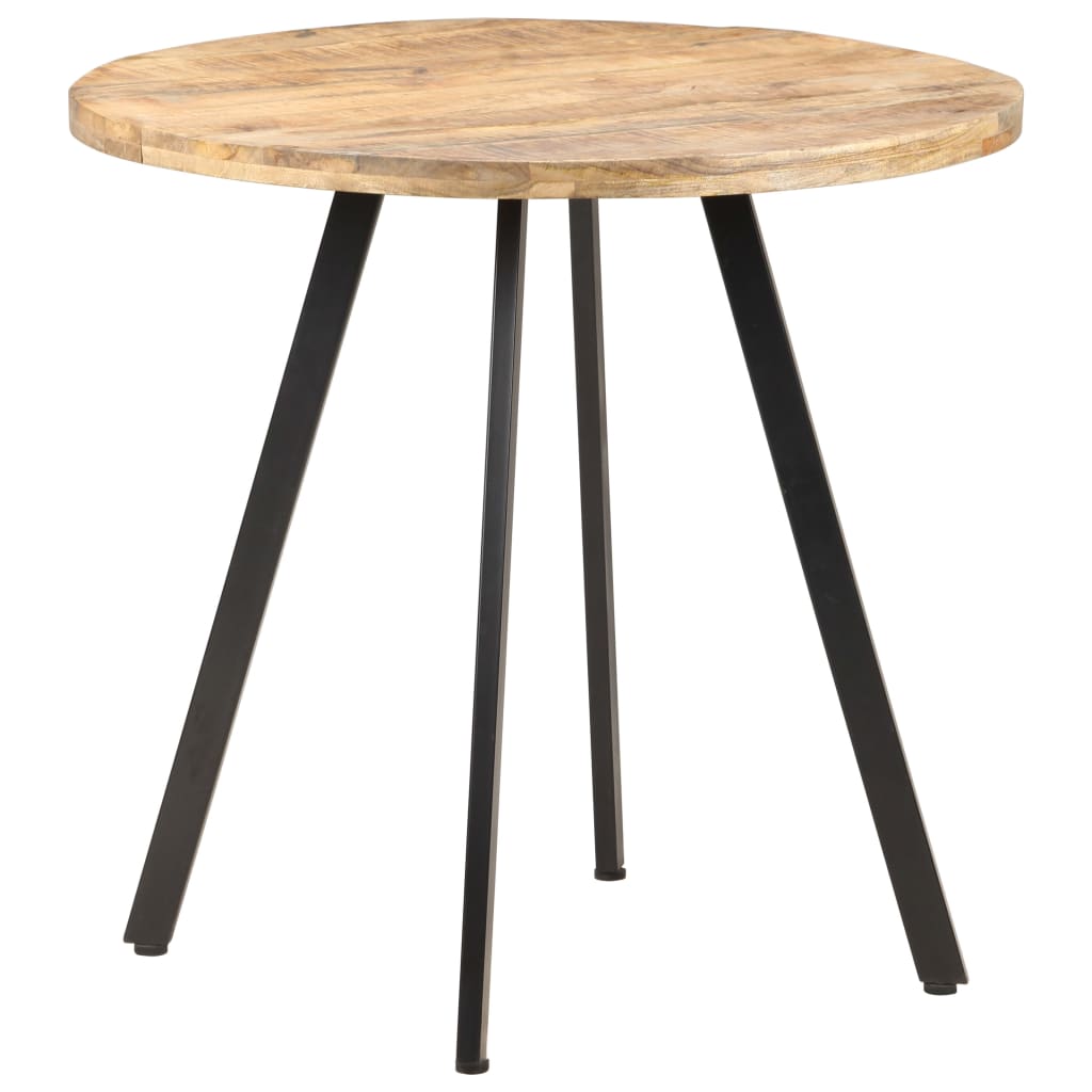 vidaXL Mesa de comedor de madera de mango rugosa 80 cm