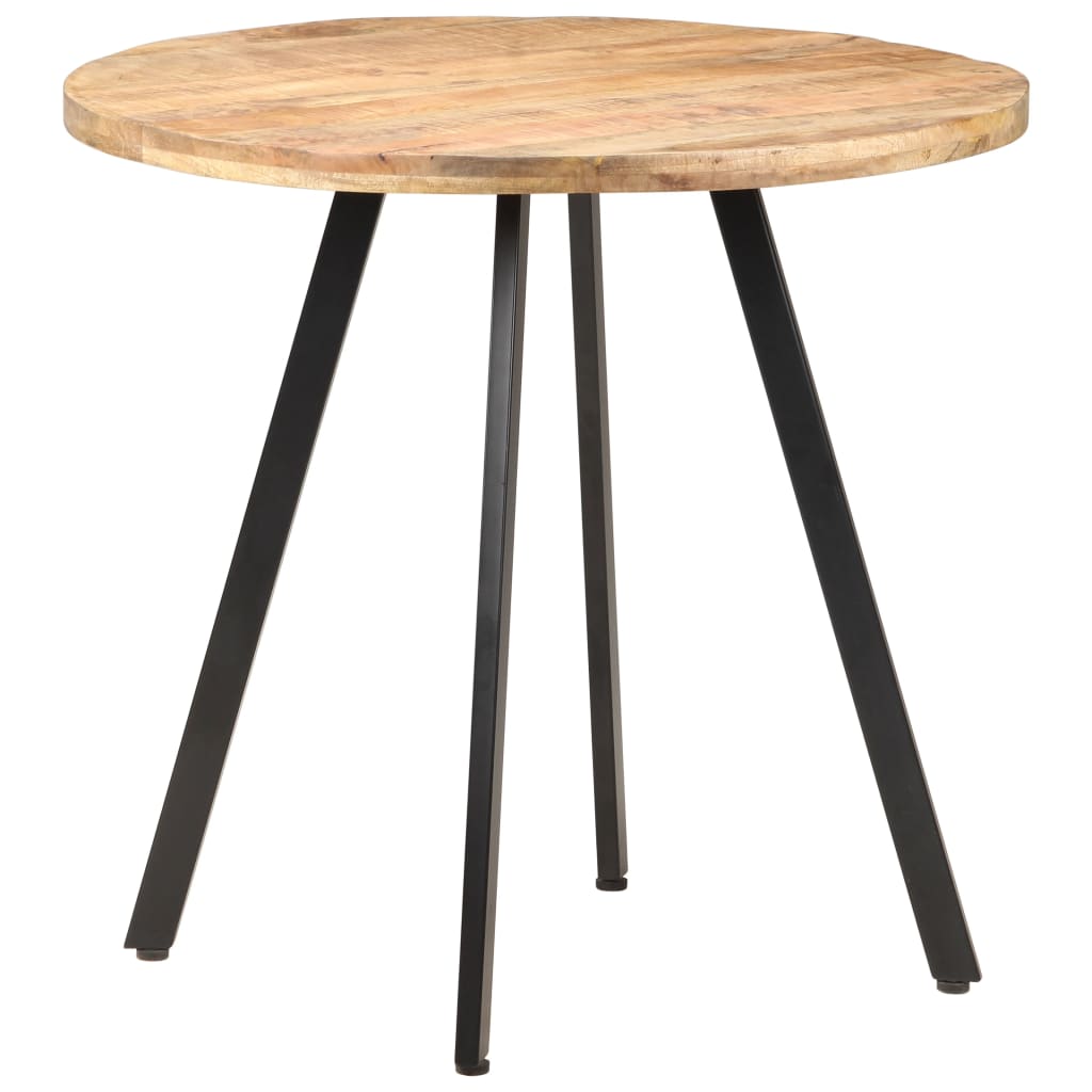 vidaXL Mesa de comedor de madera de mango rugosa 80 cm