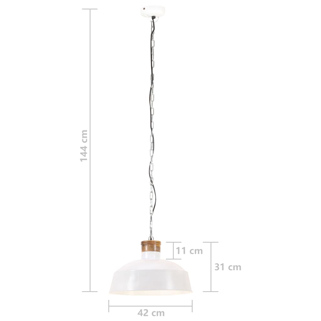 vidaXL Lámpara colgante industrial 42 cm blanca E27