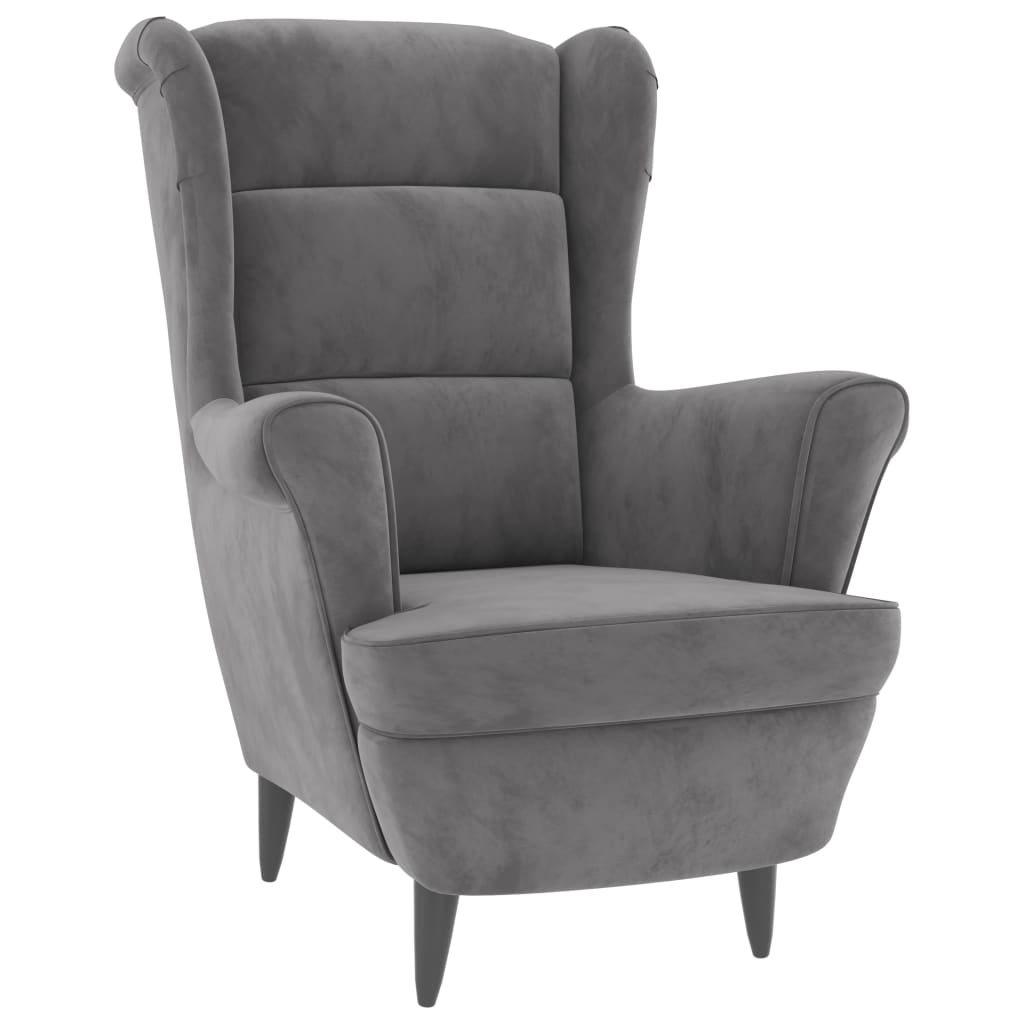 vidaXL Sillón de terciopelo gris claro