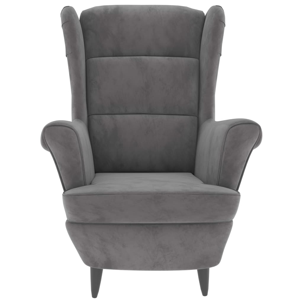 vidaXL Sillón de terciopelo gris claro