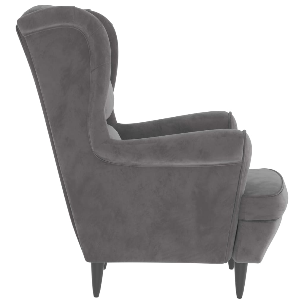 vidaXL Sillón de terciopelo gris claro