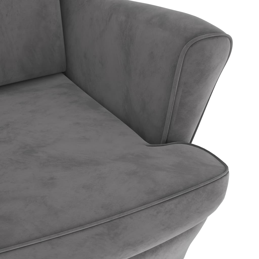 vidaXL Sillón de terciopelo gris claro