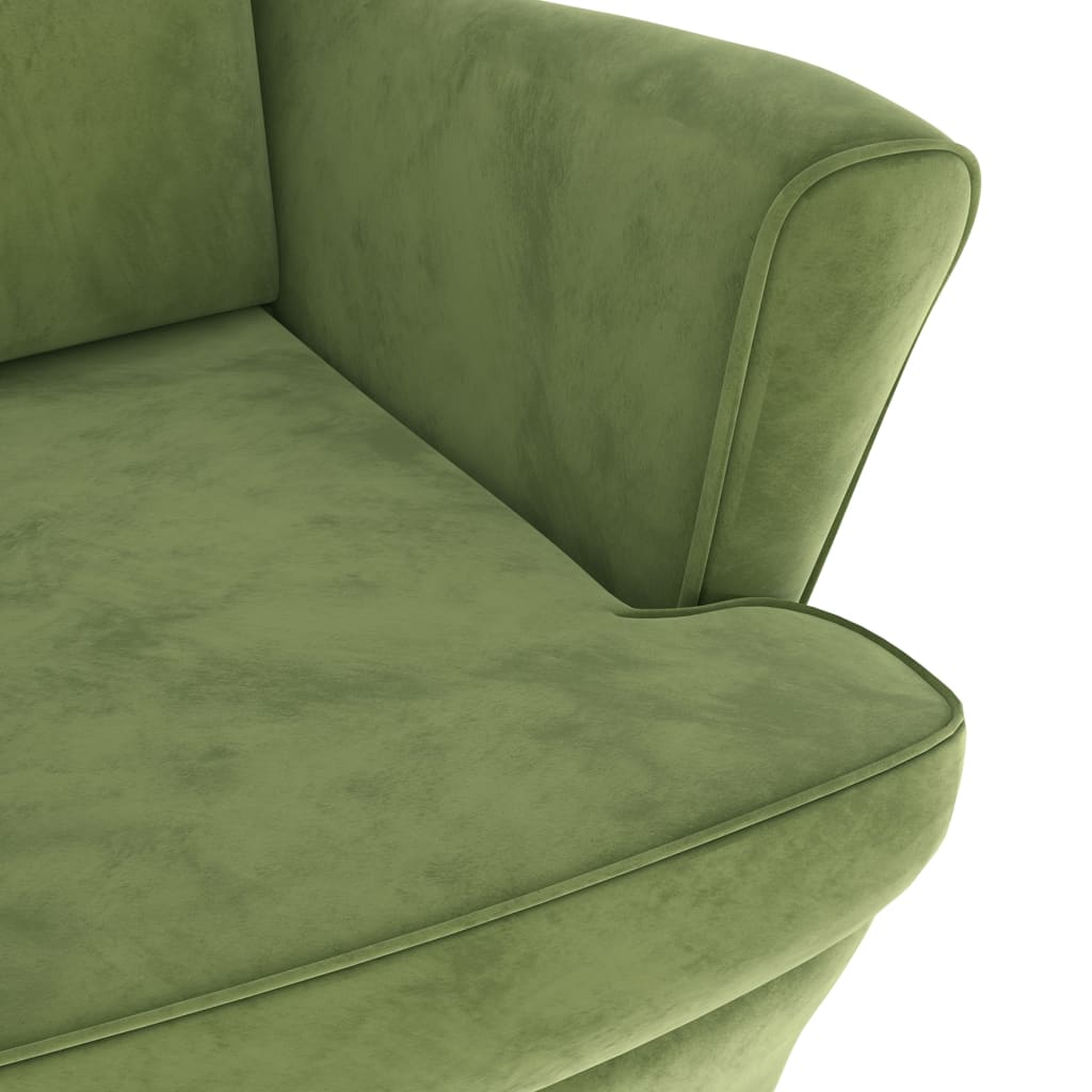 vidaXL Sillón de terciopelo verde claro