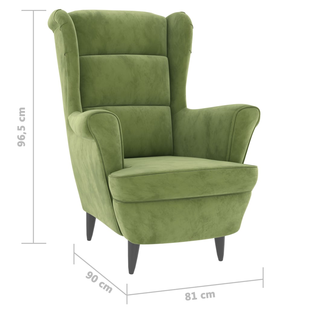 vidaXL Sillón de terciopelo verde claro