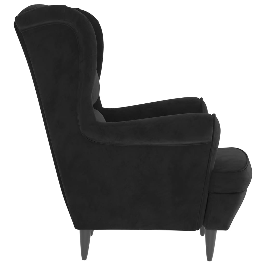 vidaXL Sillón de terciopelo negro