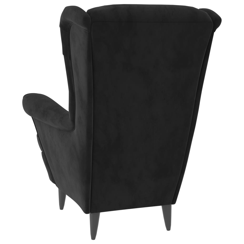 vidaXL Sillón de terciopelo negro