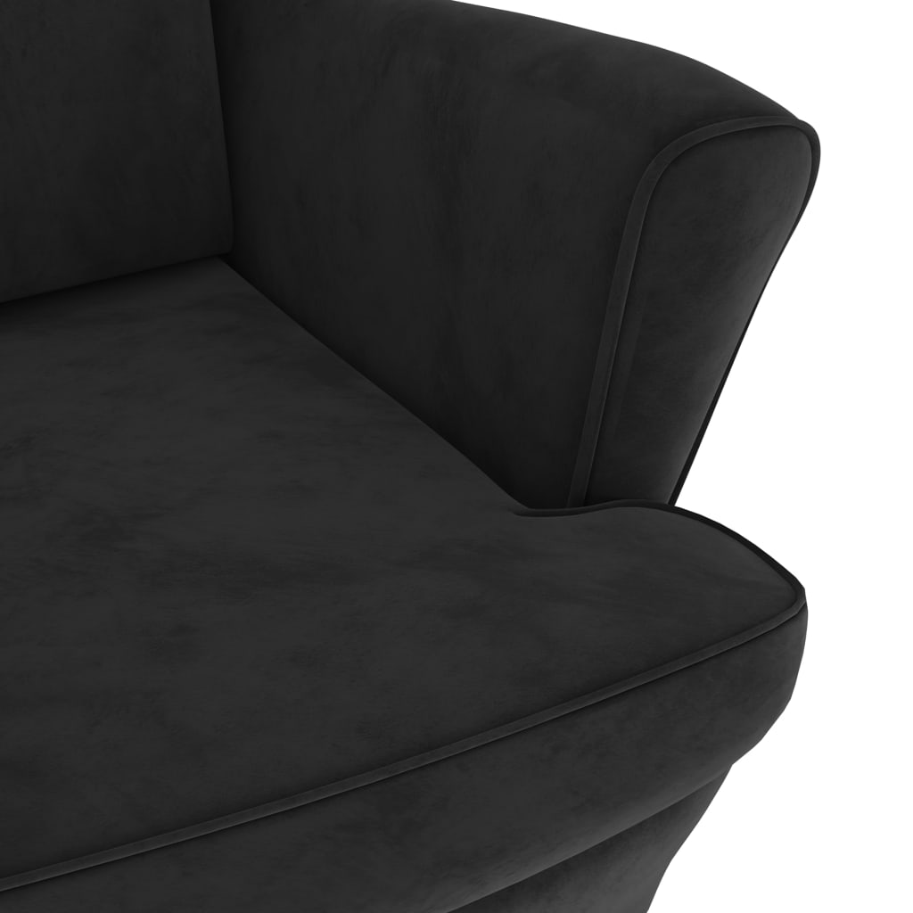 vidaXL Sillón de terciopelo negro