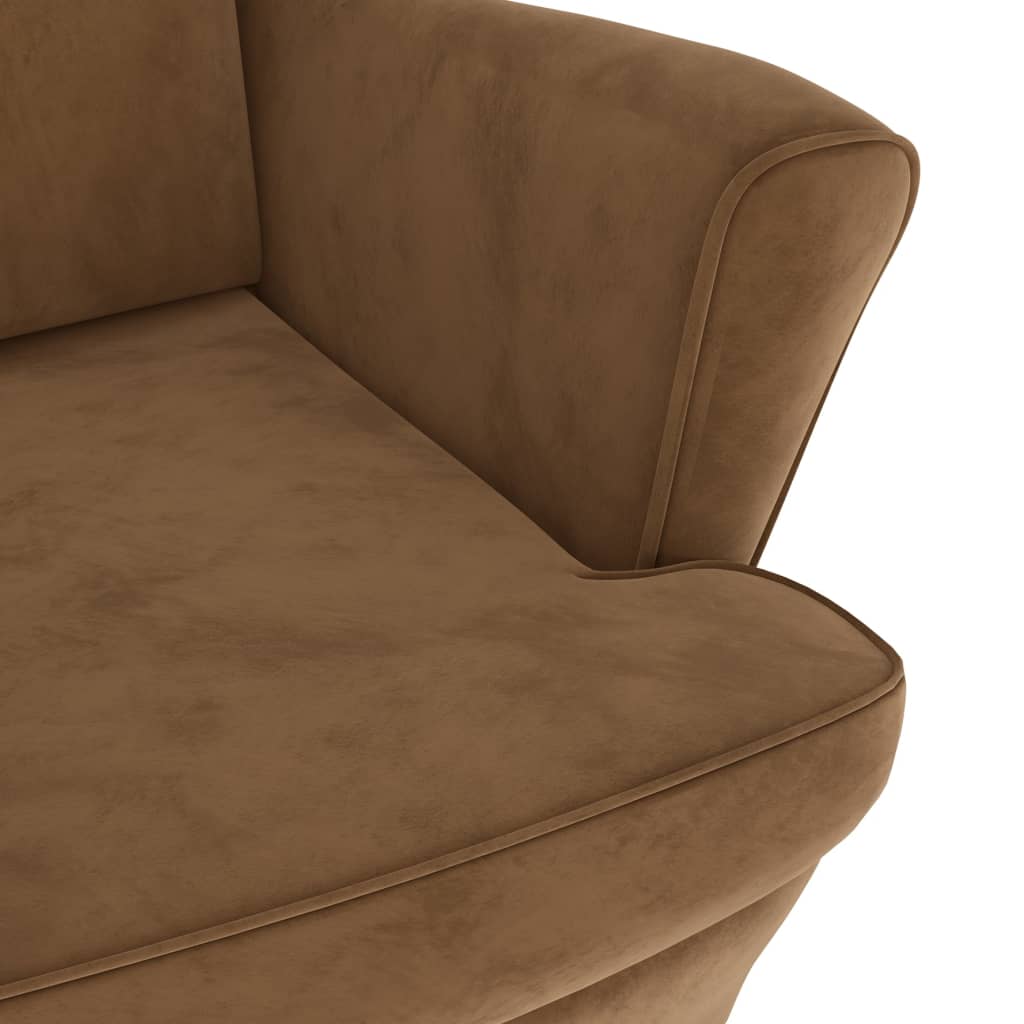 vidaXL Sillón de terciopelo marrón