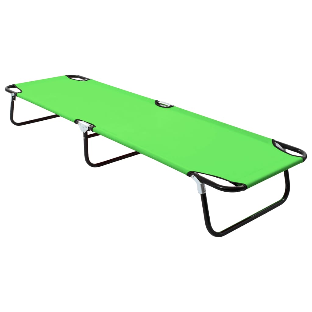 vidaXL Tumbona plegable de acero verde