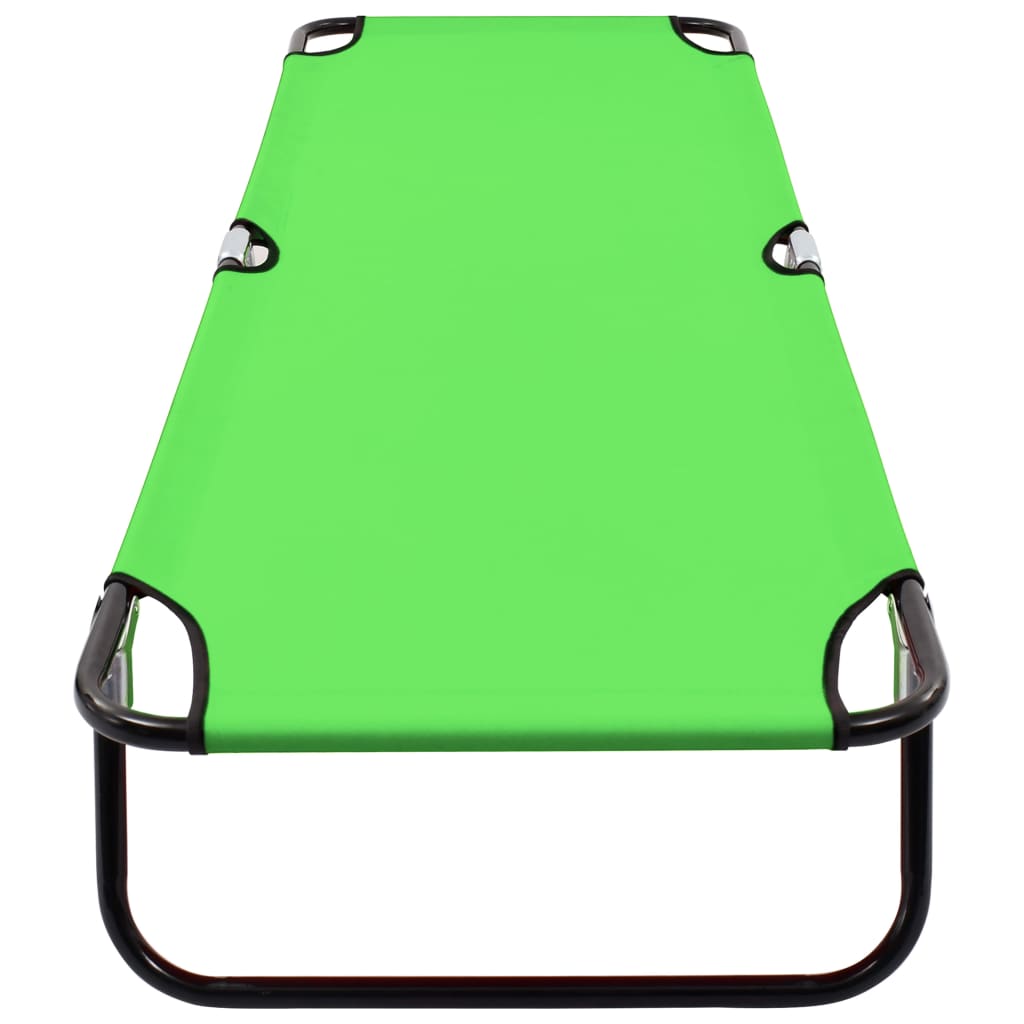 vidaXL Tumbona plegable de acero verde