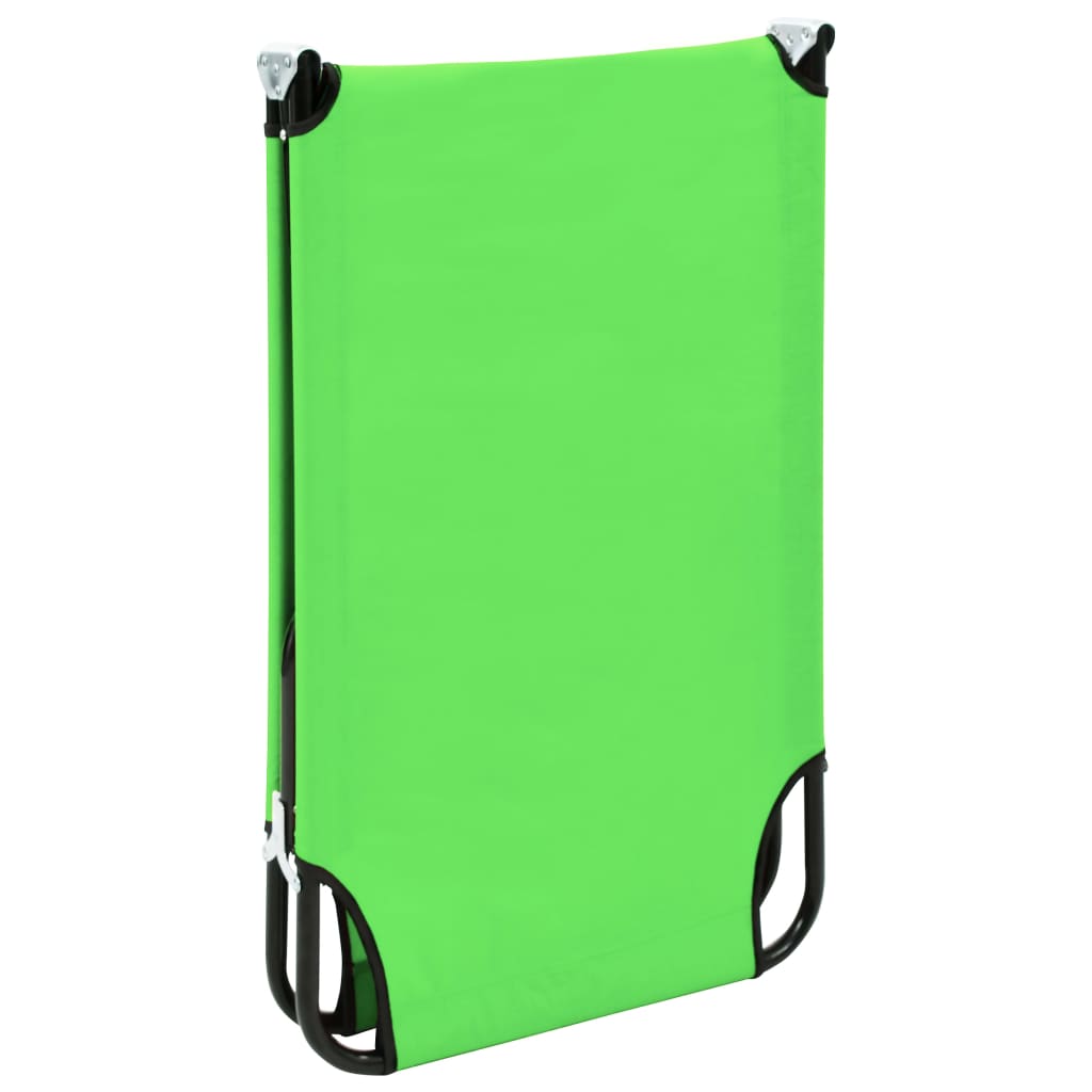 vidaXL Tumbona plegable de acero verde