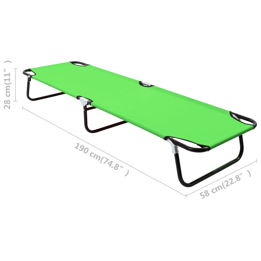 vidaXL Tumbona plegable de acero verde