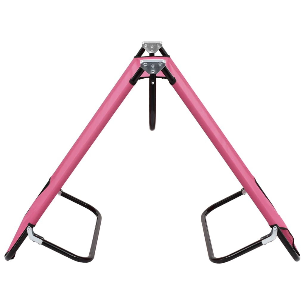 vidaXL Tumbona plegable de acero rosa