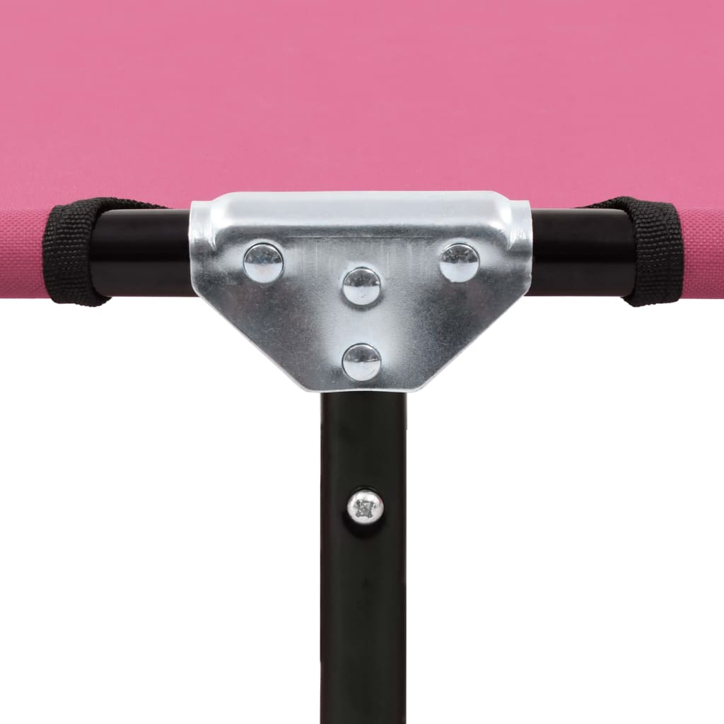 vidaXL Tumbona plegable de acero rosa