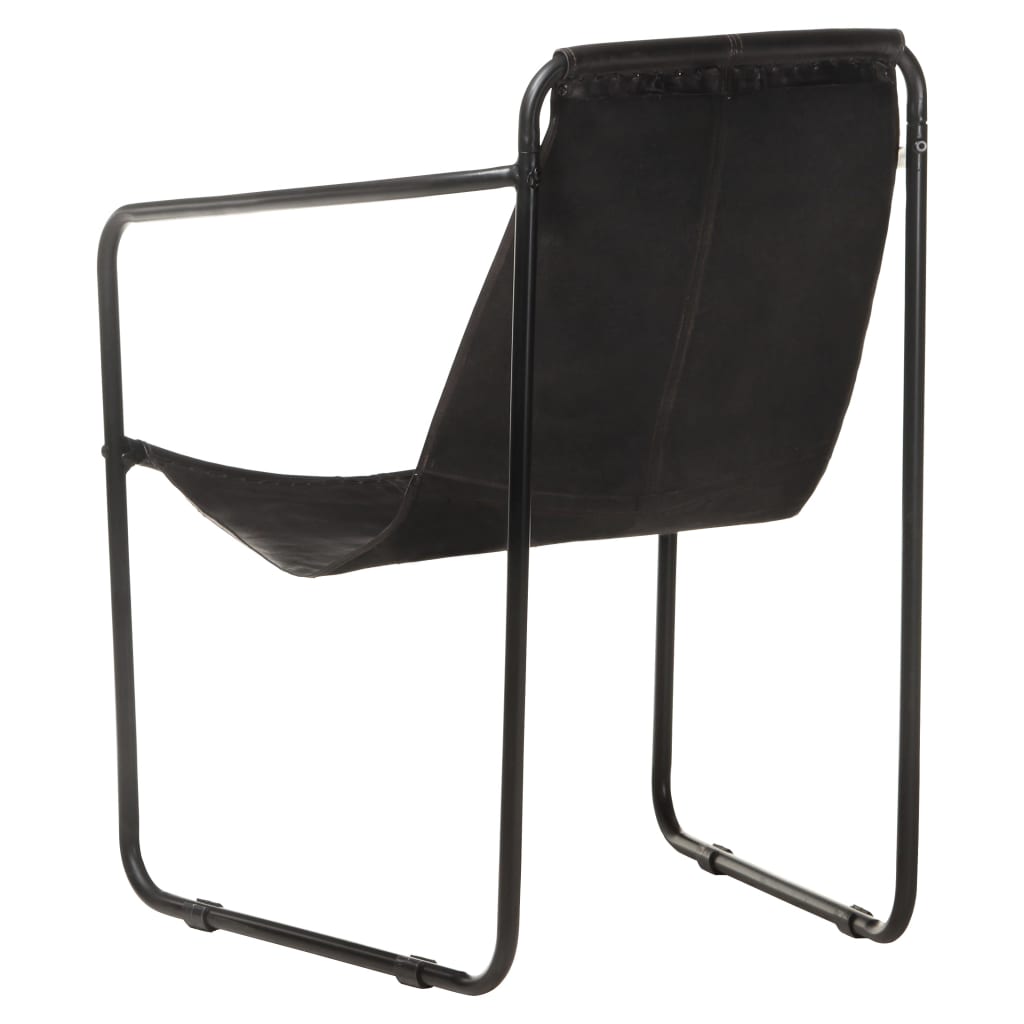 vidaXL Sillón de relajación de cuero auténtico negro