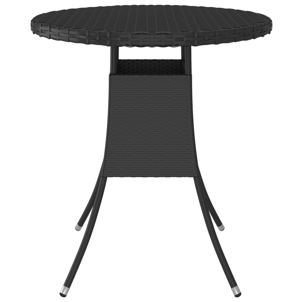 vidaXL Mesa de jardín ratán sintético negro 70x70x73 cm