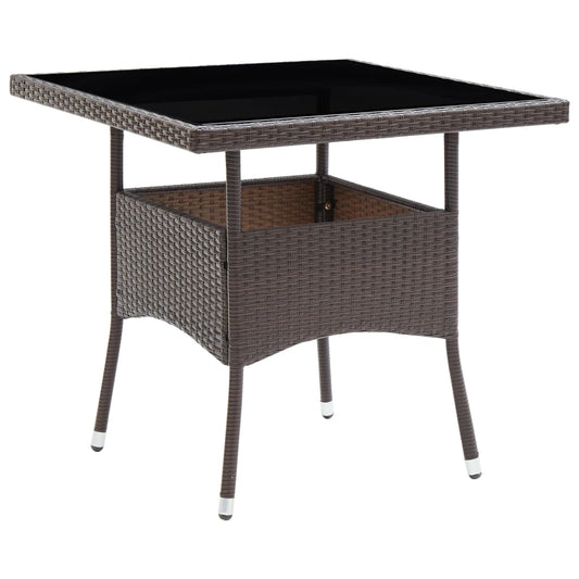 vidaXL Mesa de comedor de jardín ratán sintético marrón