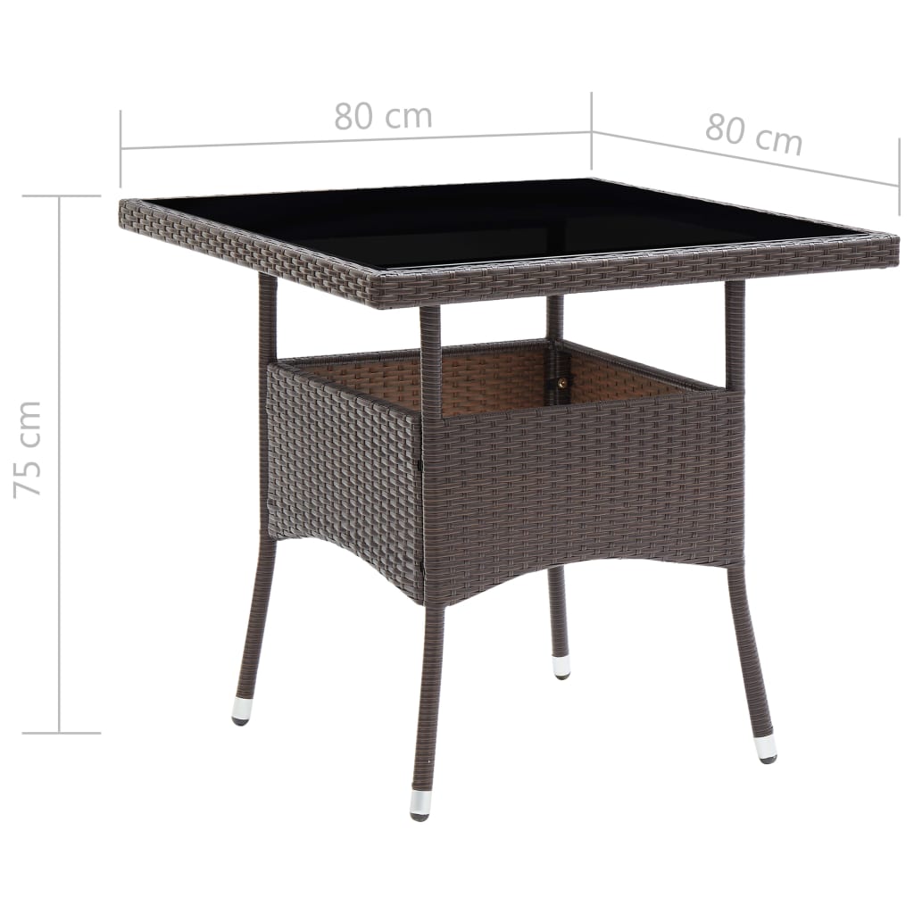 vidaXL Mesa de comedor de jardín ratán sintético marrón