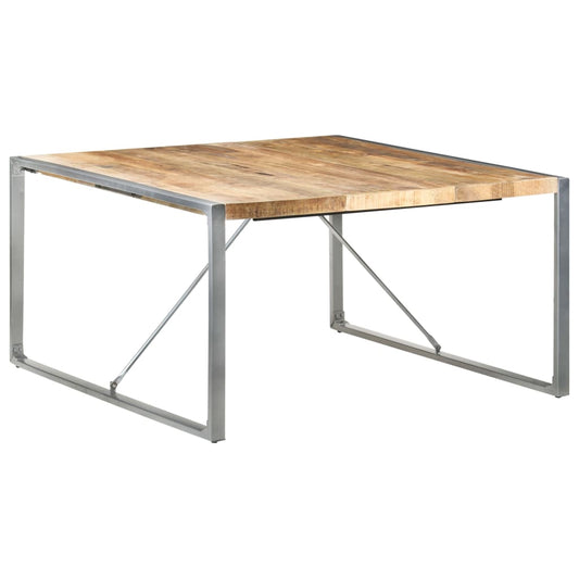 vidaXL Mesa de comedor madera de mango rugosa 140x140x75 cm