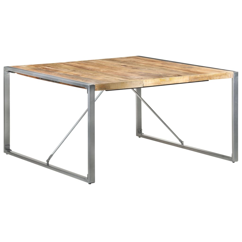 vidaXL Mesa de comedor madera de mango rugosa 140x140x75 cm