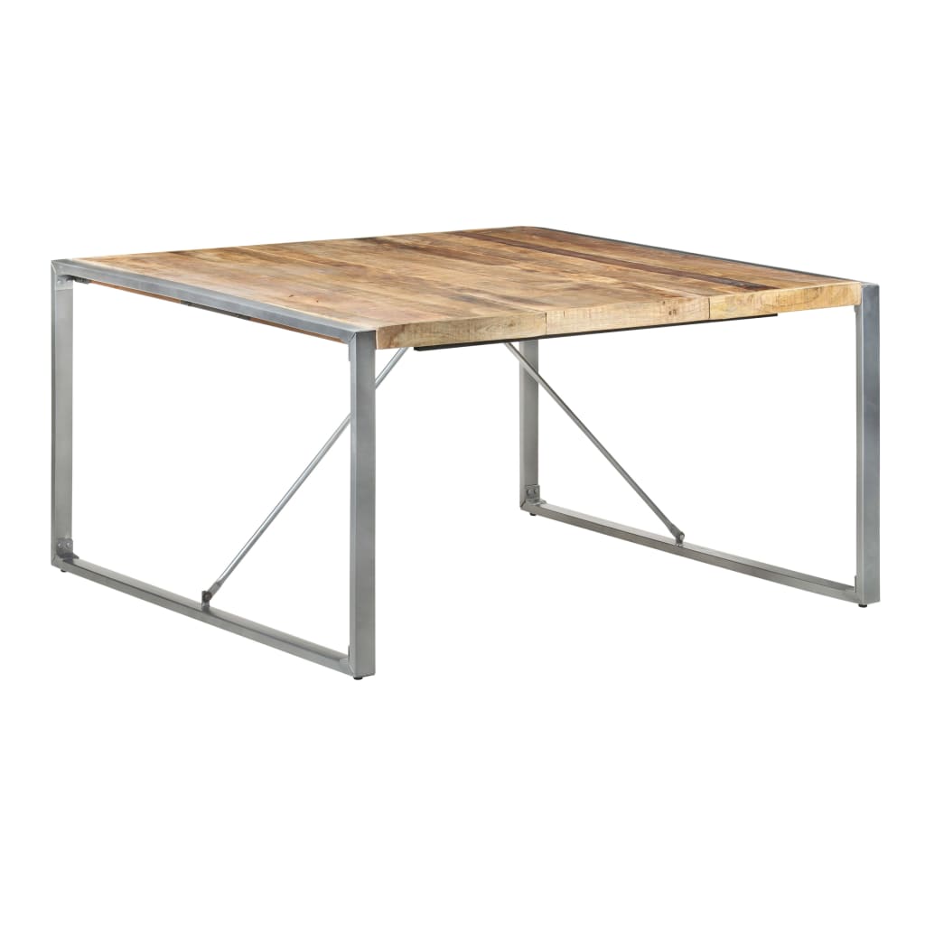 vidaXL Mesa de comedor madera de mango rugosa 140x140x75 cm