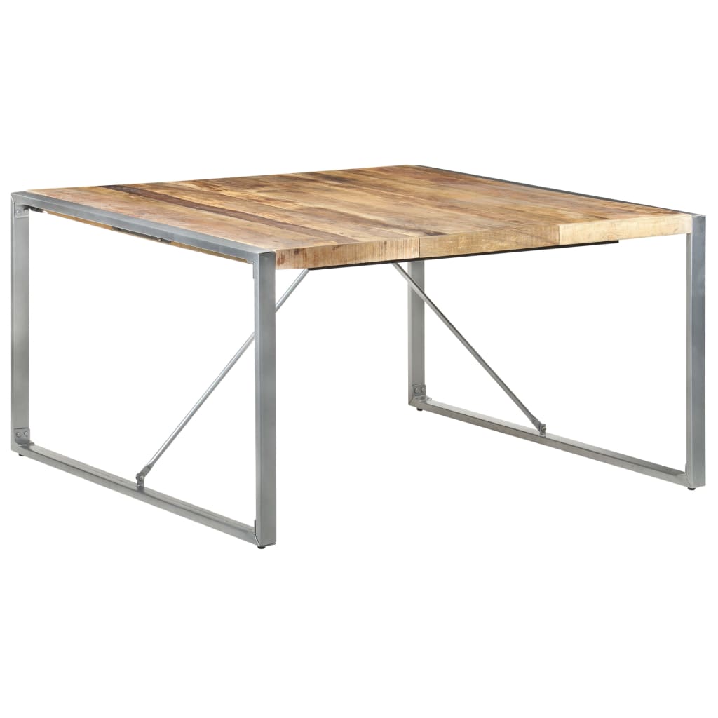 vidaXL Mesa de comedor madera de mango rugosa 140x140x75 cm