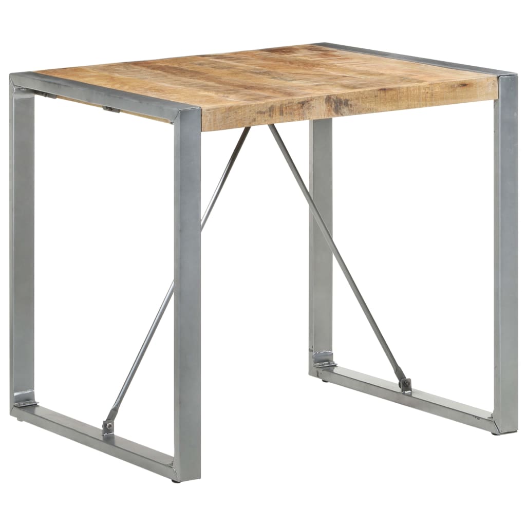 vidaXL Mesa de comedor madera de mango rugosa 80x80x75 cm