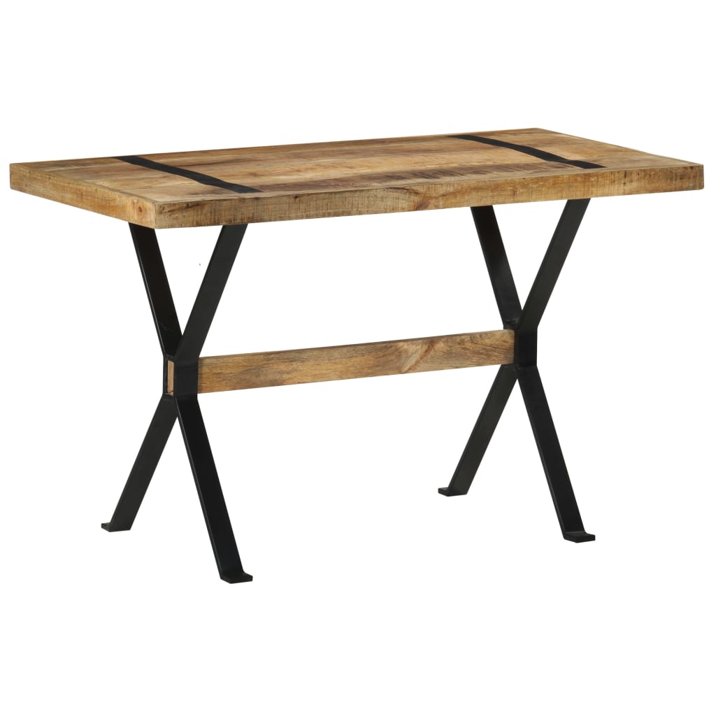 vidaXL Mesa de comedor madera de mango rugosa 120x60x76 cm