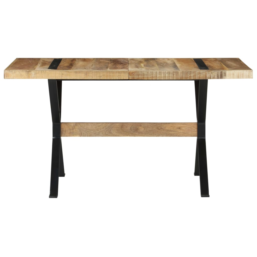 vidaXL Mesa de comedor madera de mango rugosa 140x70x76 cm