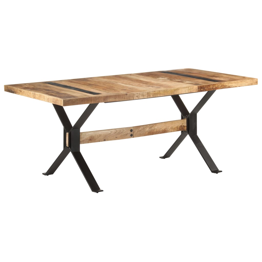 vidaXL Mesa de comedor madera de mango rugosa 180x90x76 cm