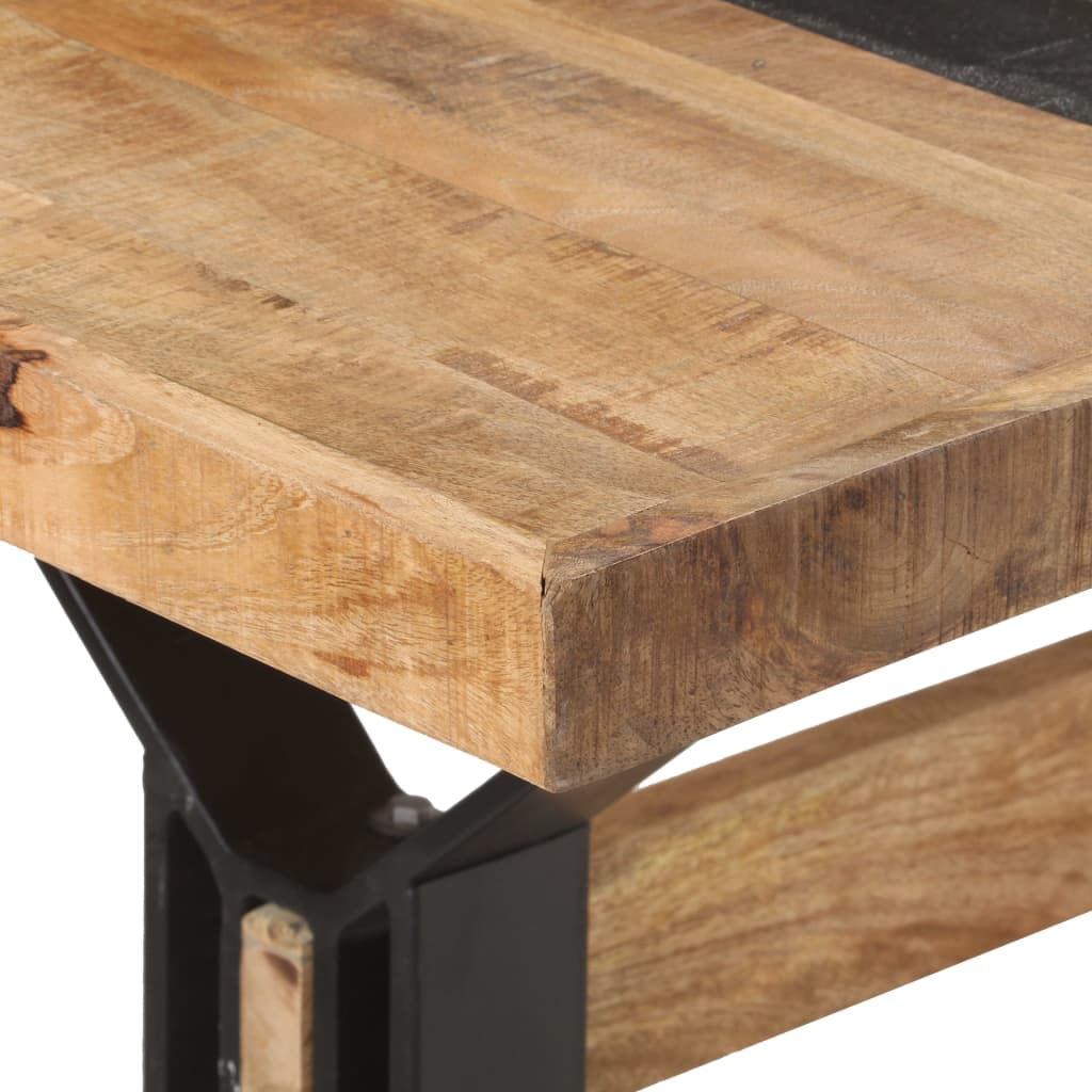 vidaXL Mesa de comedor madera de mango rugosa 180x90x76 cm