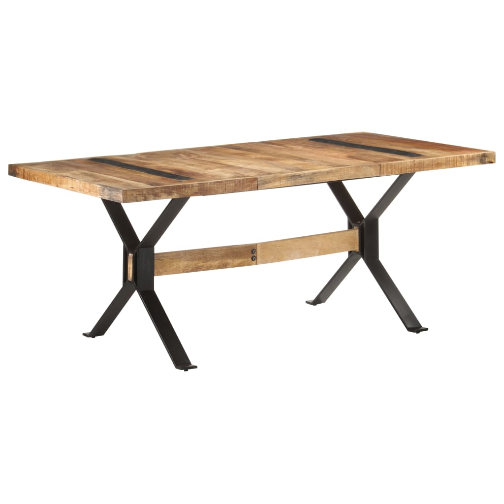 vidaXL Mesa de comedor madera de mango rugosa 180x90x76 cm