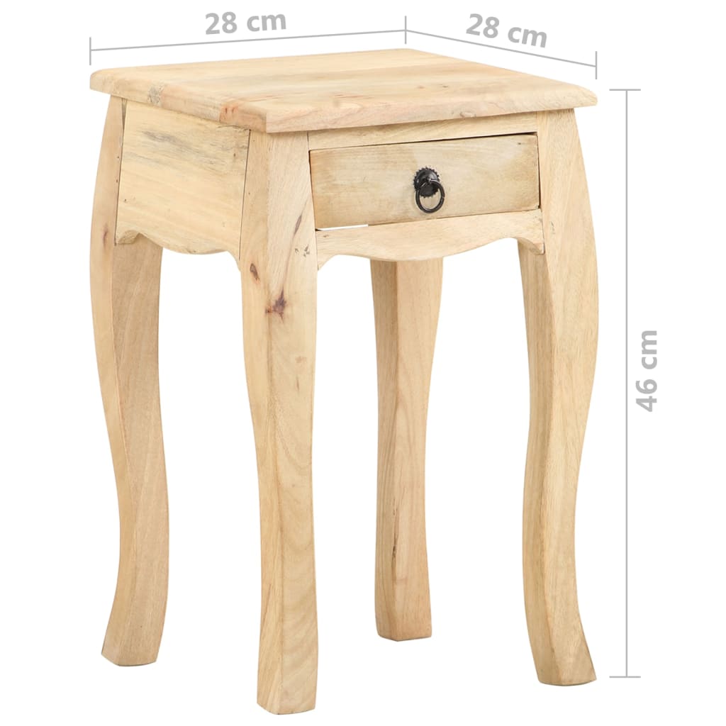 vidaXL Mesita de noche de madera maciza de mango 28x28x46 cm