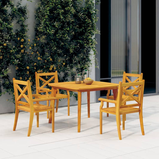 vidaXL Mesa de jardín madera maciza de acacia 110x110x75 cm