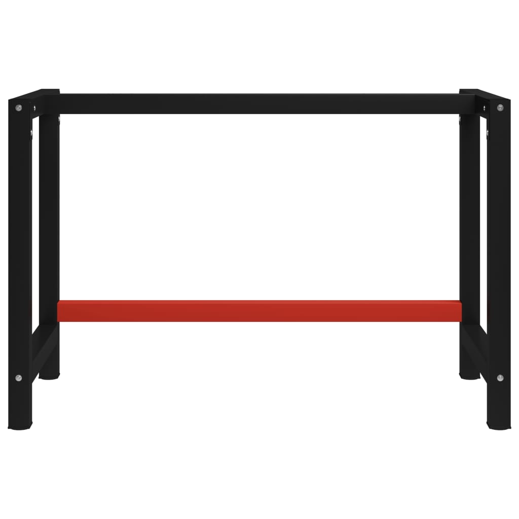 vidaXL Estructura de banco de trabajo metal negro y rojo 120x57x79 cm