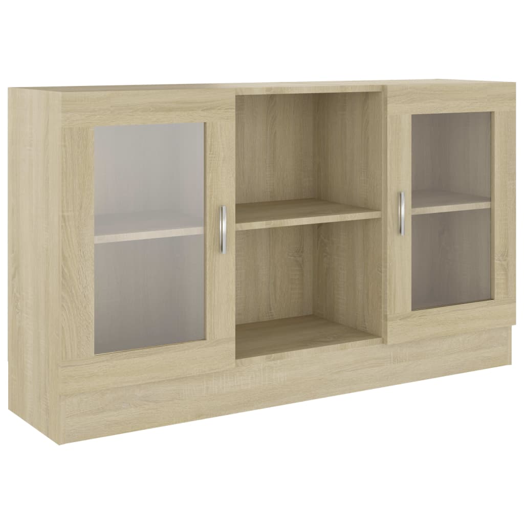 vidaXL Vitrina de madera contrachapada color roble 120x30,5x70 cm