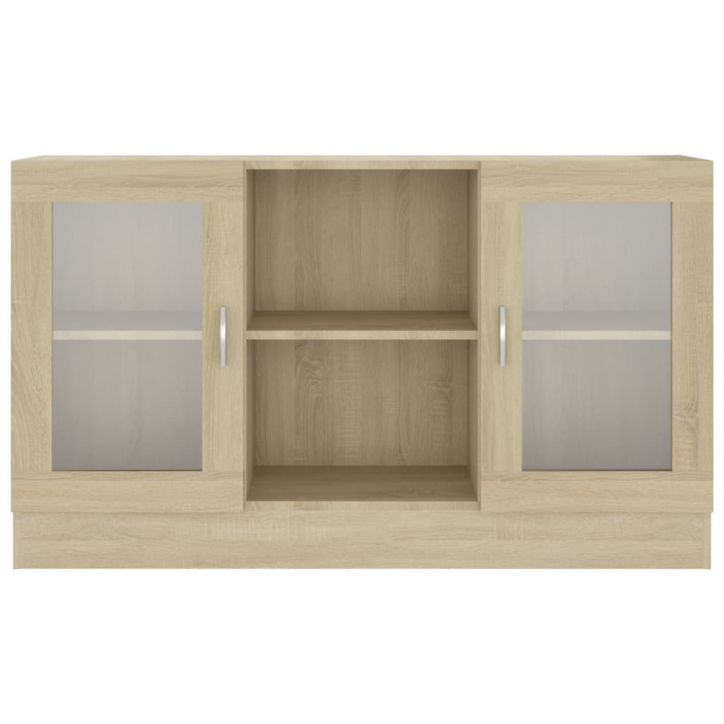 vidaXL Vitrina de madera contrachapada color roble 120x30,5x70 cm