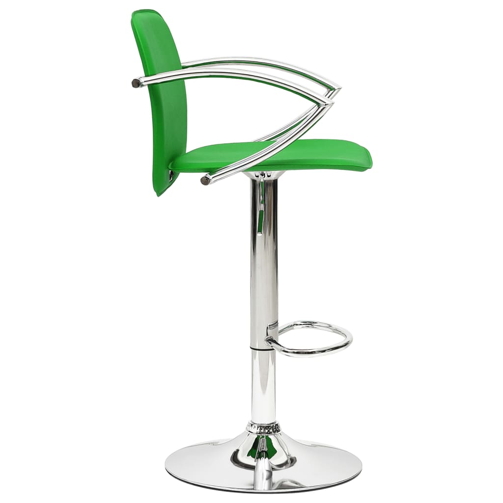 vidaXL Taburetes de cocina 2 unidades cuero artificial verde