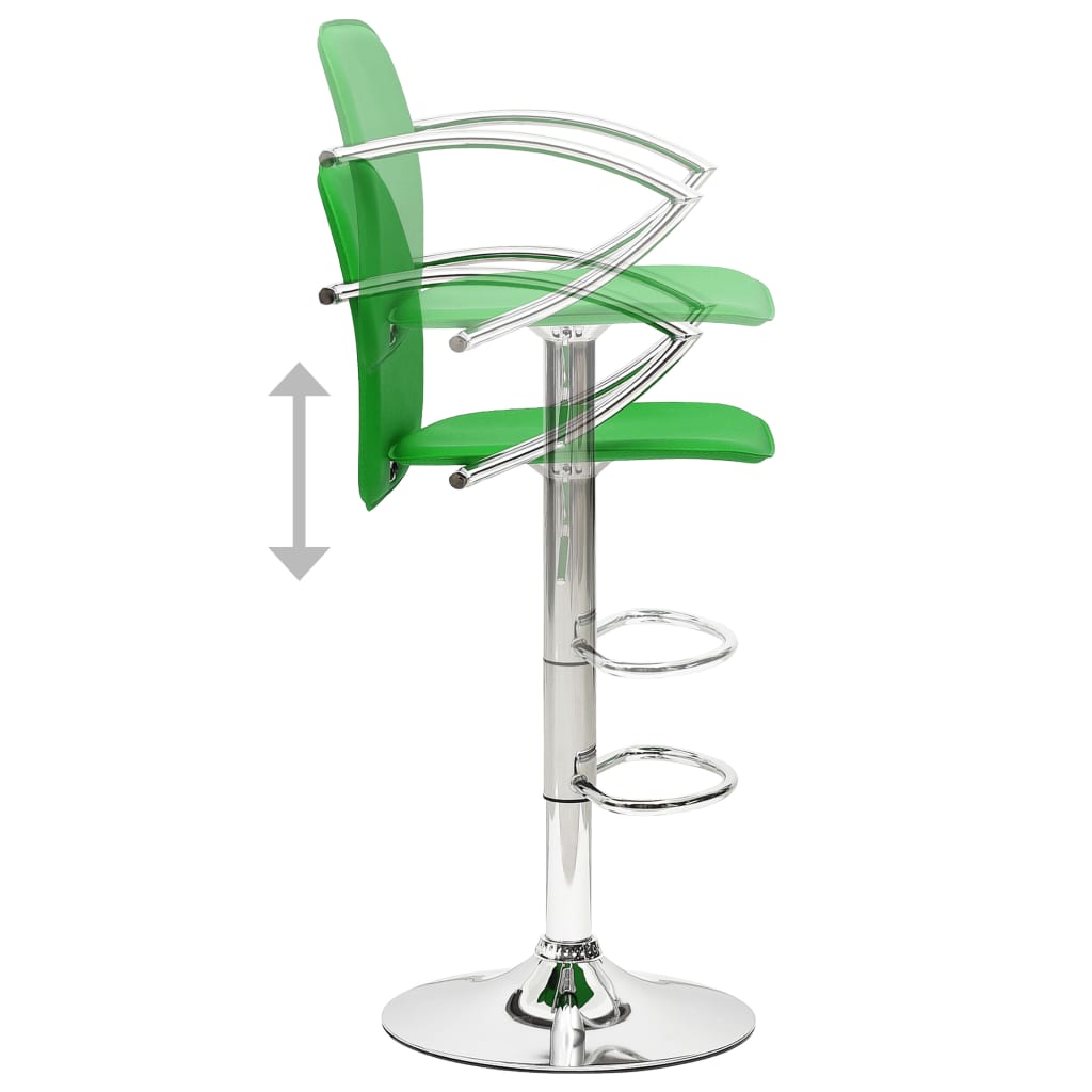 vidaXL Taburetes de cocina 2 unidades cuero artificial verde