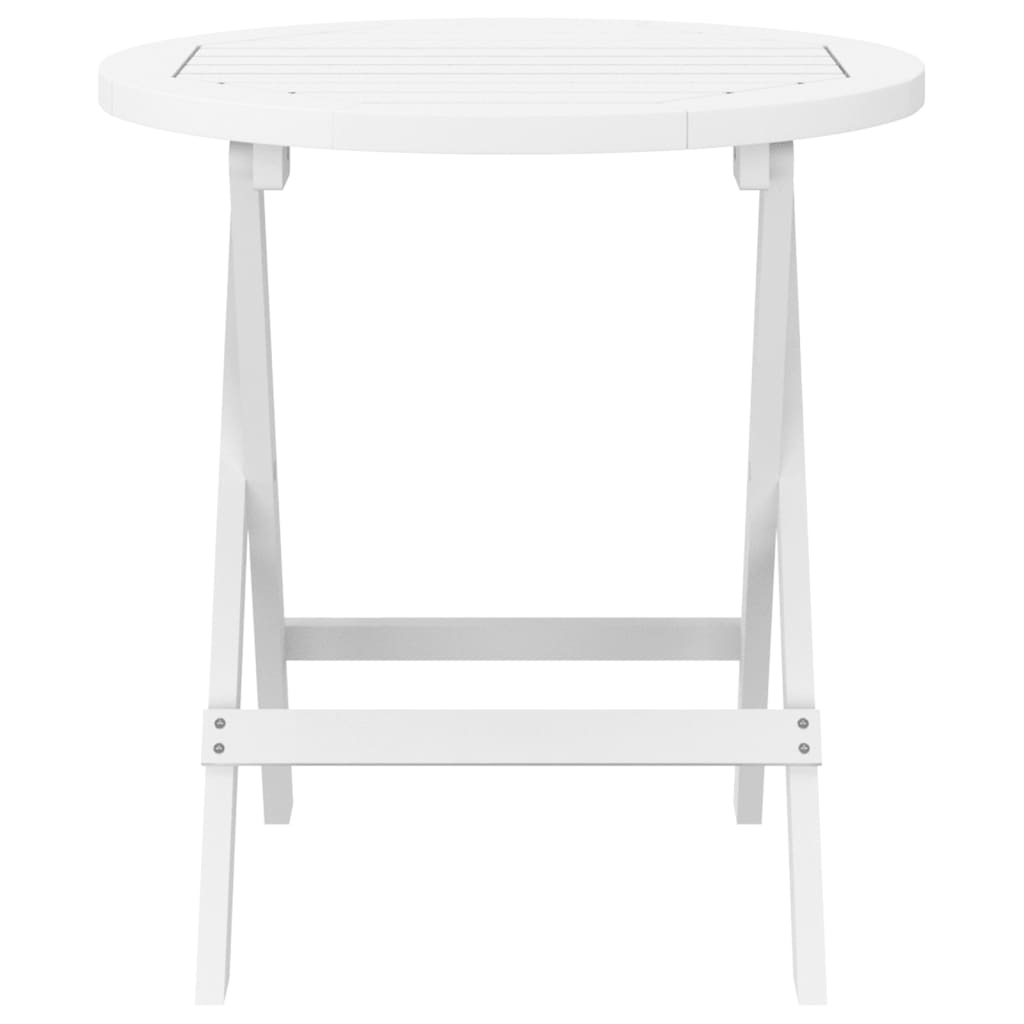 vidaXL Mesa de jardín plegable madera maciza de acacia blanco Ø 46 cm