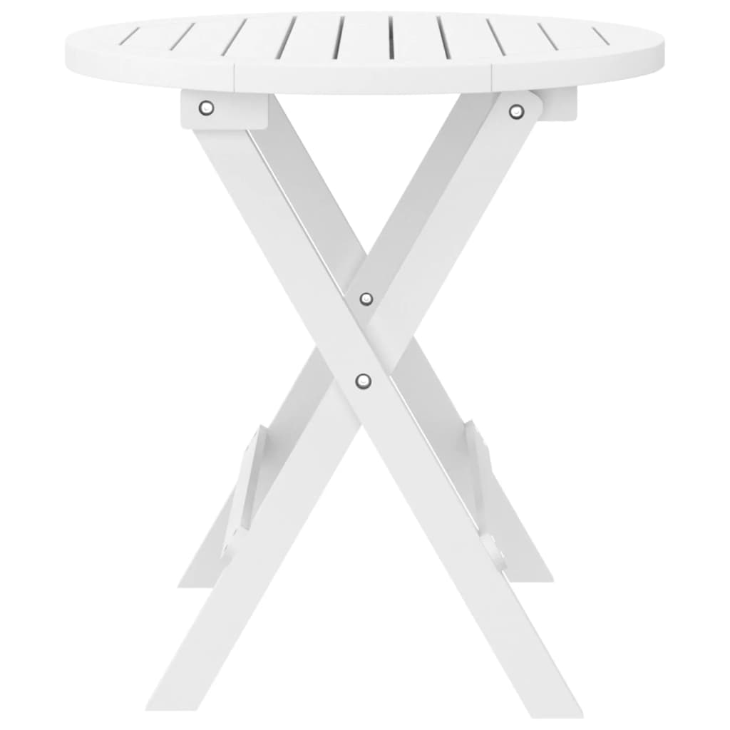 vidaXL Mesa de jardín plegable madera maciza de acacia blanco Ø 46 cm