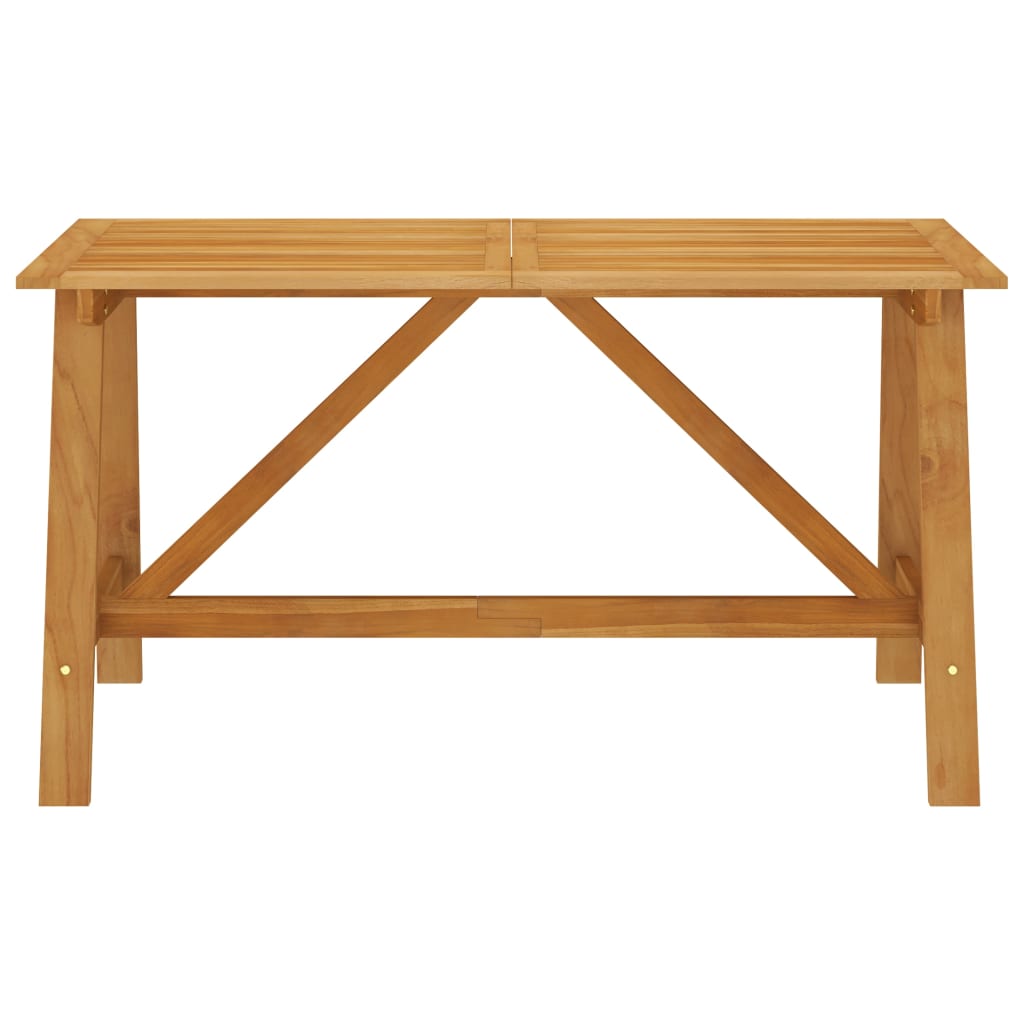 vidaXL Mesa de comedor de jardín madera maciza de acacia 140x73x73,5cm