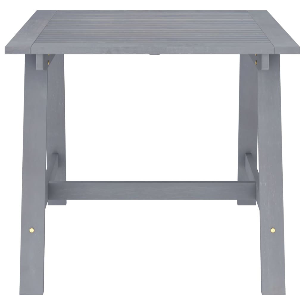 vidaXL Mesa de comedor de jardín madera maciza acacia gris 88x88x74 cm