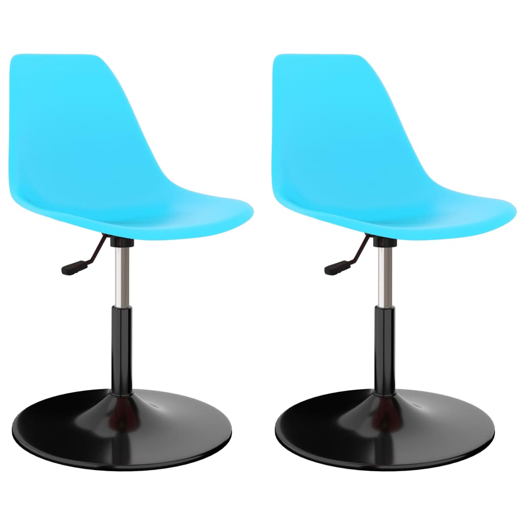 vidaXL Sillas de comedor giratorias 2 unidades PP azul