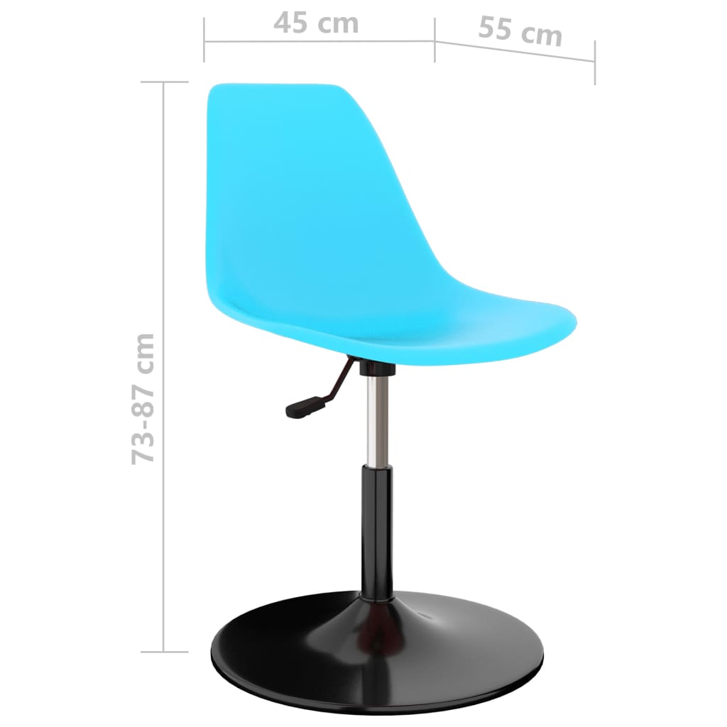 vidaXL Sillas de comedor giratorias 2 unidades PP azul