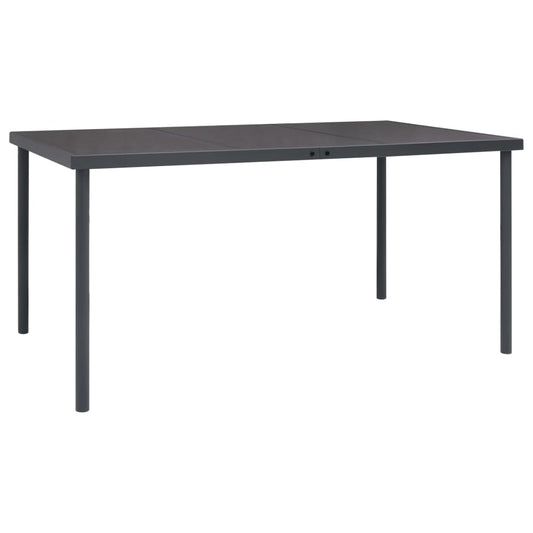 vidaXL Mesa de comedor de jardín acero gris antracita 150x90x74 cm